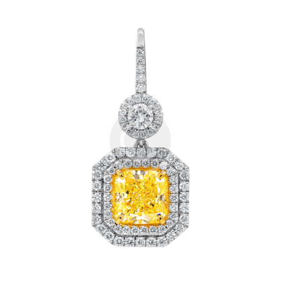 White Gold Necklace in Diamonds and Citrine